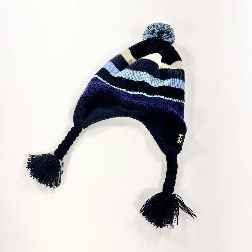 REI kids knit hat with tassels OS